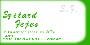 szilard fejes business card